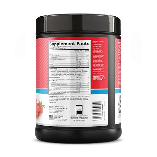 Optimum Nutrition Amino Energy Powder Plus Focus, with BCAA, Electrolytes, and Caffeine, Strawberry Burst, 65 Servings - OzHealthStandard