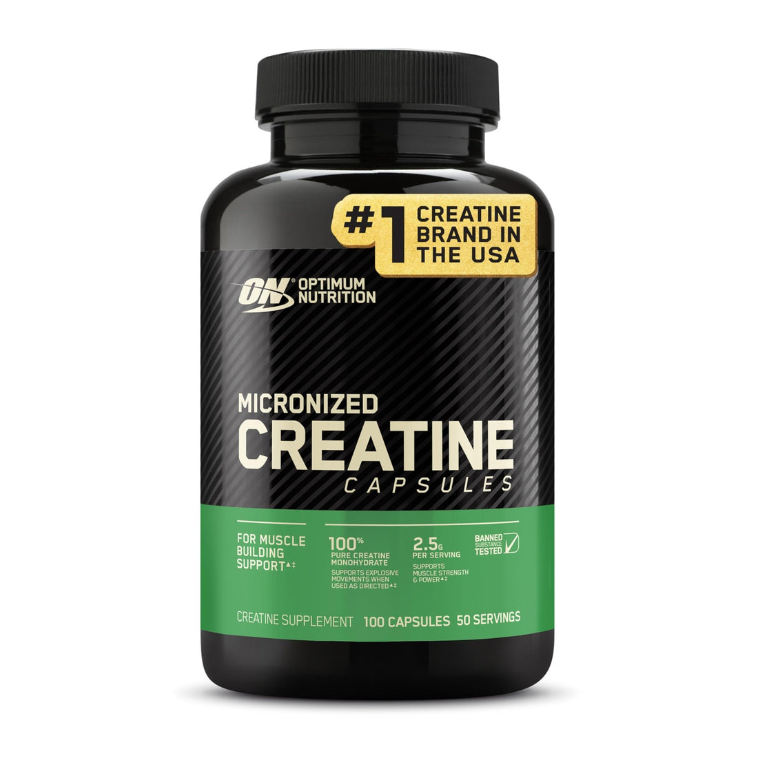 Optimum Nutrition Micronized Creatine Monohydrate Capsules, Keto Friendly, 2500mg, 100 Capsules - OzHealthStandard