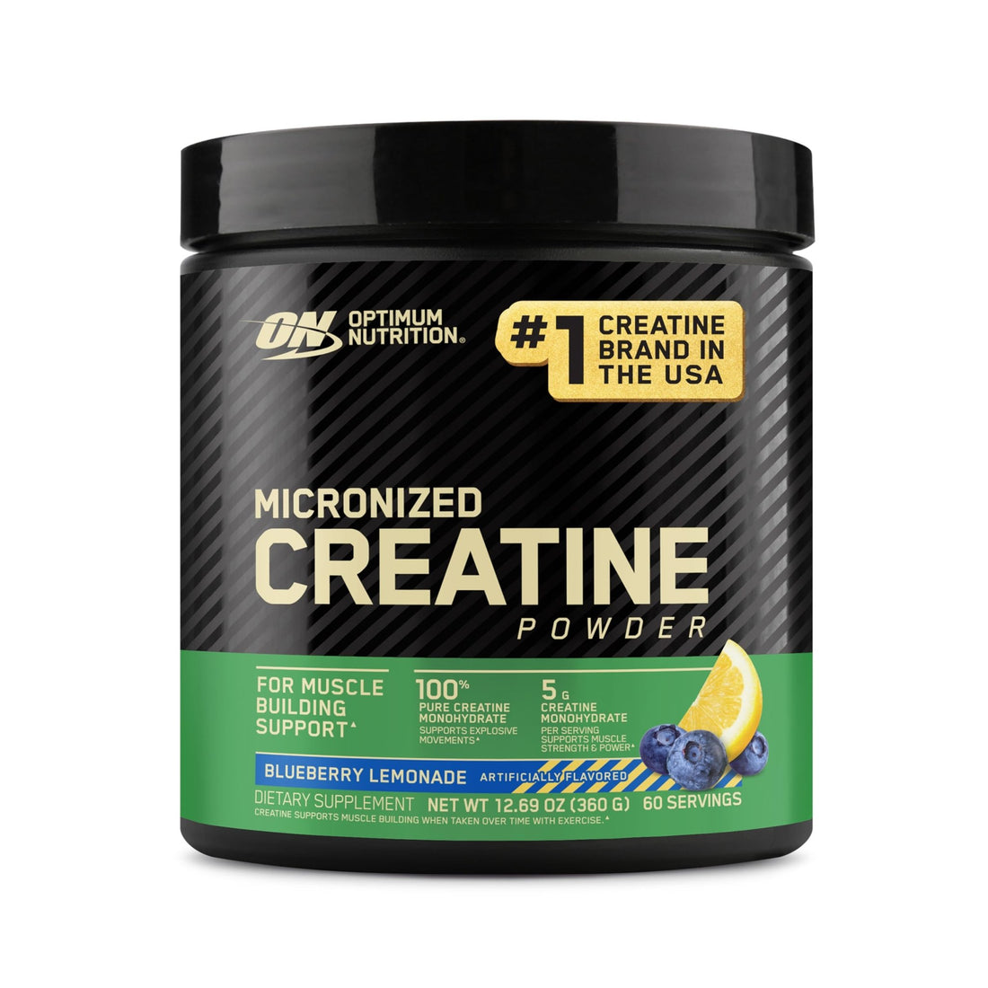 Optimum Nutrition Micronized Creatine Monohydrate Powder, Blueberry Lemonade Creatine, 60 Servings, 360 Grams (Packaging May Vary) - OzHealthStandard