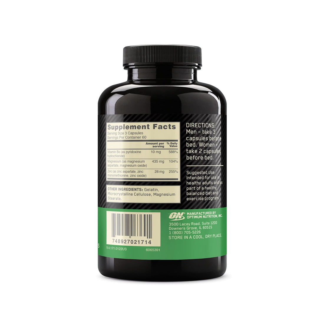Optimum Nutrition Muscle Recovery and Endurance Supplement for Men and Women, Zinc and Magnesium Supplement, 180 Count - OzHealthStandard