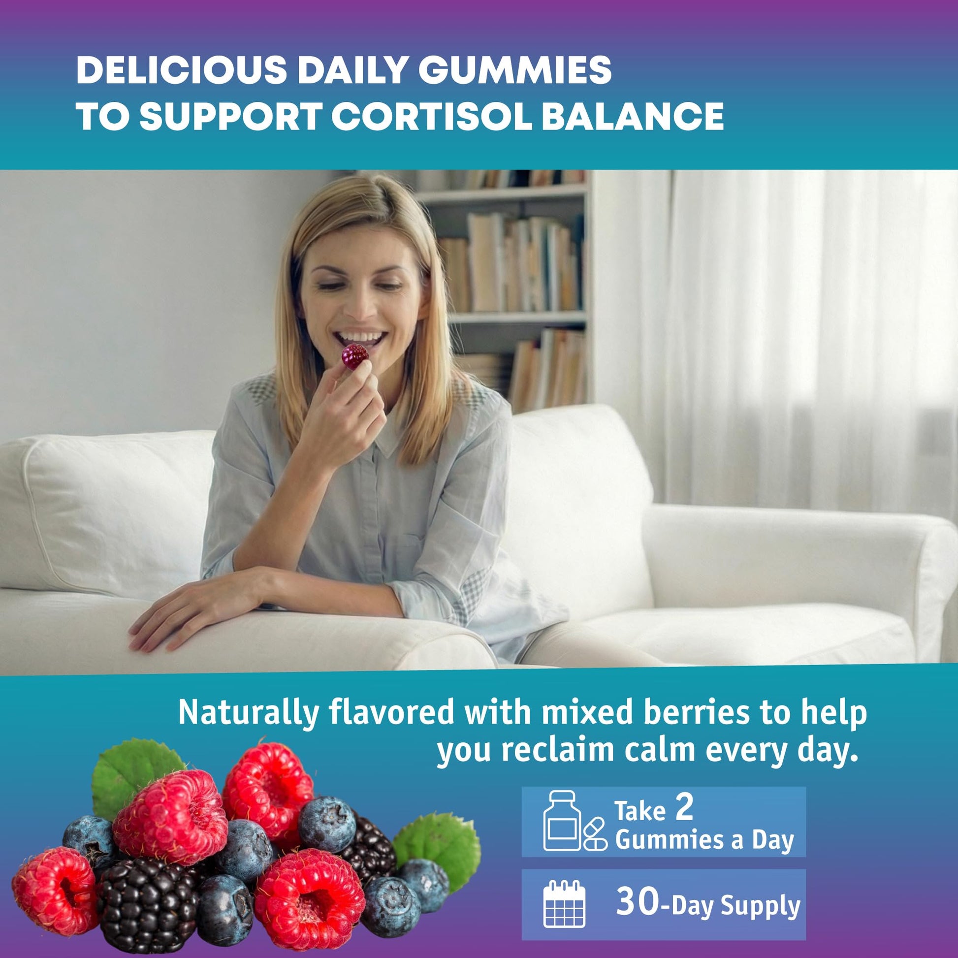 Optiwav Cortisol Reducer Gummies for Women Men - 13-in-1 Daily Cortisol Detox Manager Supports Stress Mood Balance Focus & Health Balance - Reduce High Cortisol with Ashwagandha Magnesium L-Theanine - OzHealthStandard