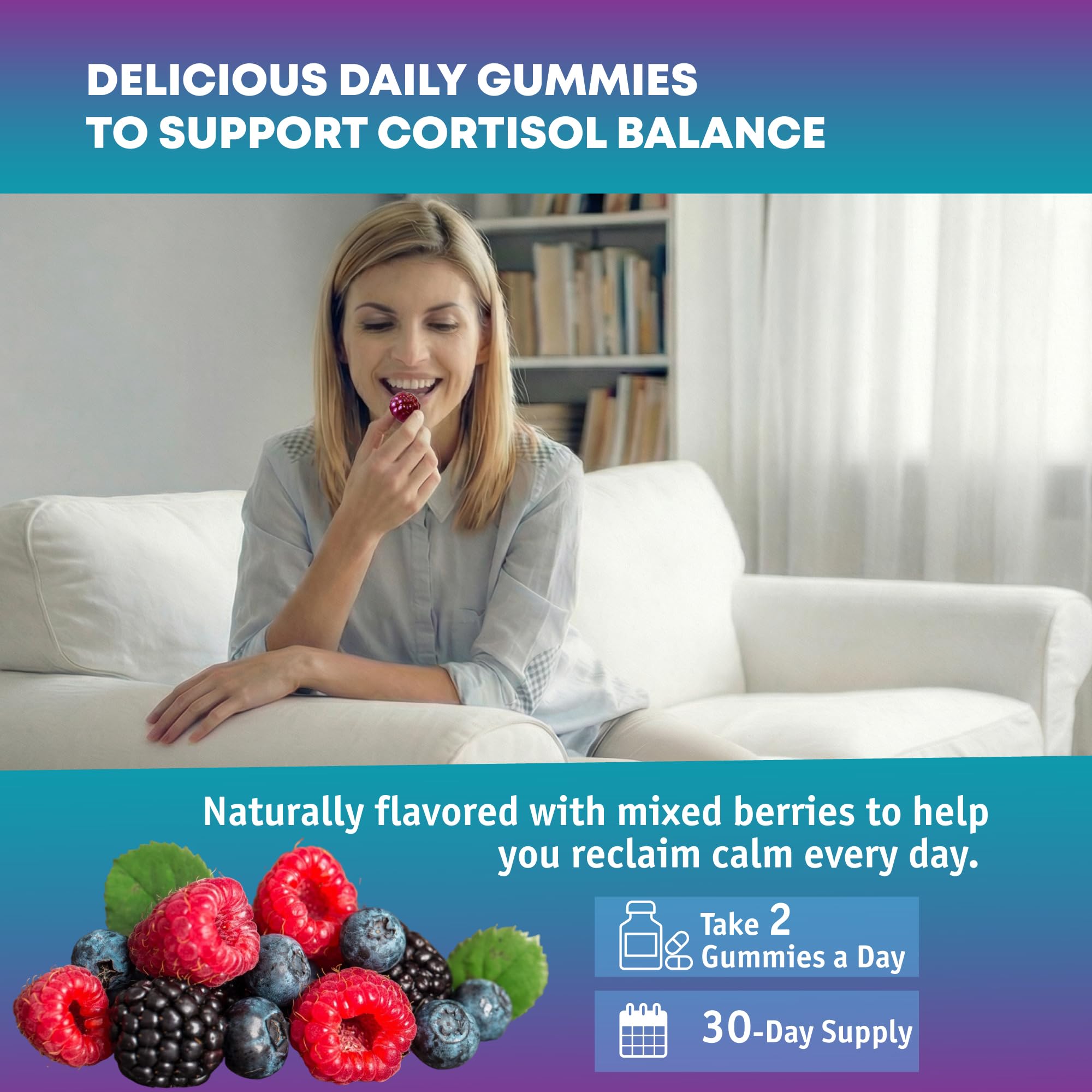 Optiwav Cortisol Reducer Gummies for Women Men - 13-in-1 Daily Cortisol Detox Manager Supports Stress Mood Balance Focus & Health Balance - Reduce High Cortisol with Ashwagandha Magnesium L-Theanine - OzHealthStandard