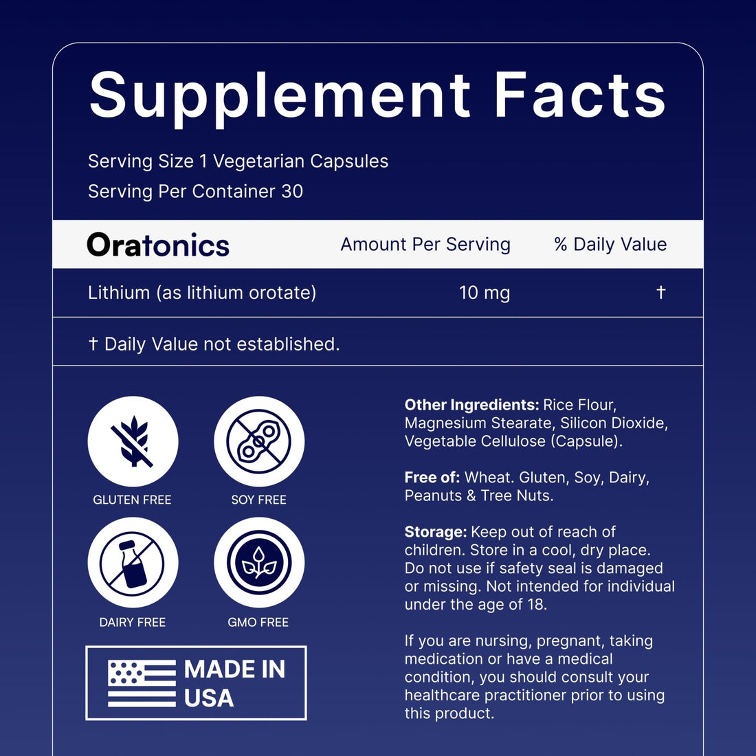 Oratonics Lithium Orotate 10mg – Trace Mineral Lithium Supplement for Daily Balance & Cognitive Clarity – Low-Dose, Highly Absorbable Formula – Vegan - OzHealthStandard
