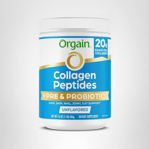 Orgain Hydrolyzed Collagen Peptides + Prebiotic & Probiotics Powder for Women & Men, 20g Grass Fed Collagen, 1 Billion CFU - Supports Digestive - OzHealthStandard