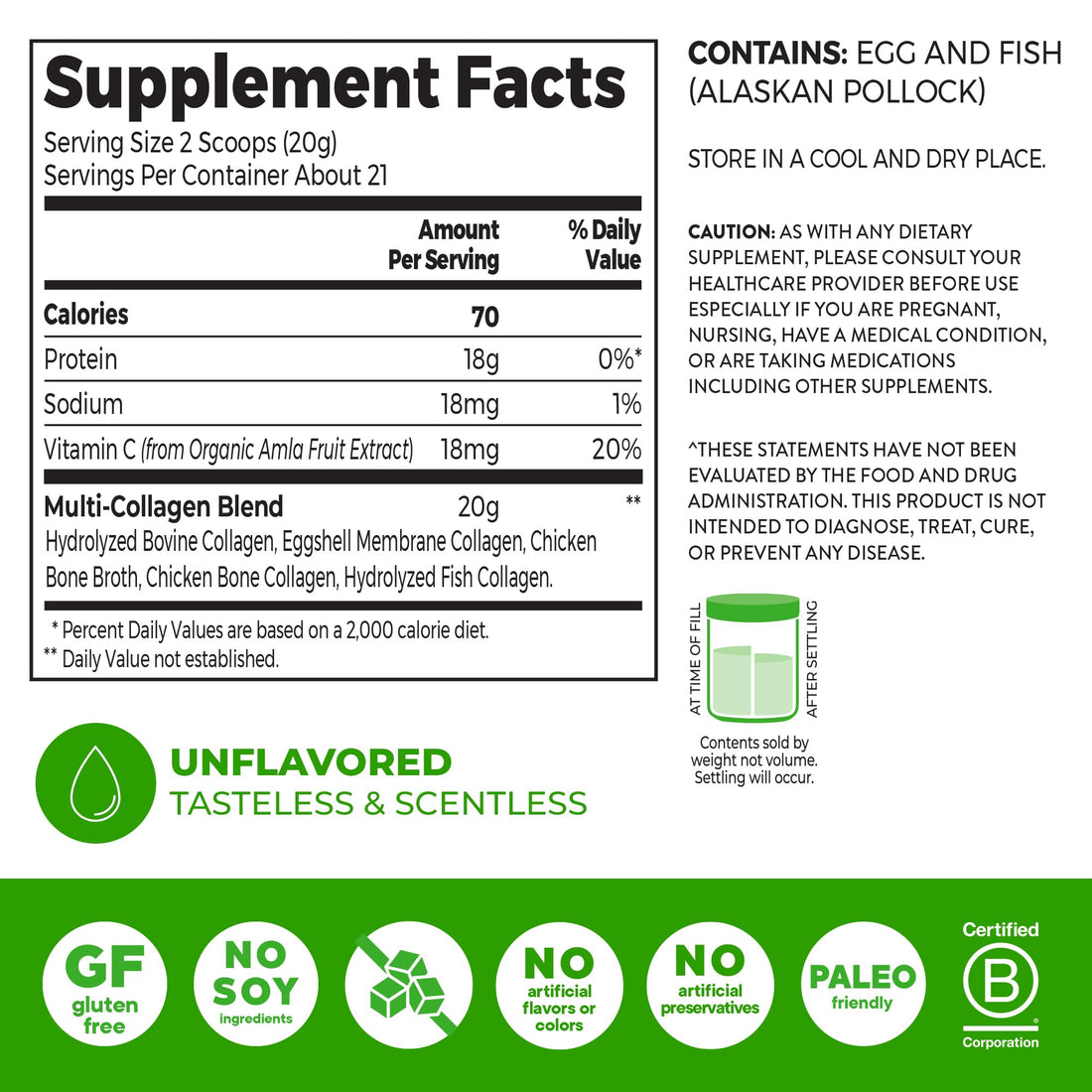 Orgain Hydrolyzed Multi Collagen Powder for Women & Men, 20g Collagen, Supports Hair, Skin, Nail & Joint Health, Type I, II, III, V, X, Vitamin C & Amino Acids, - OzHealthStandard