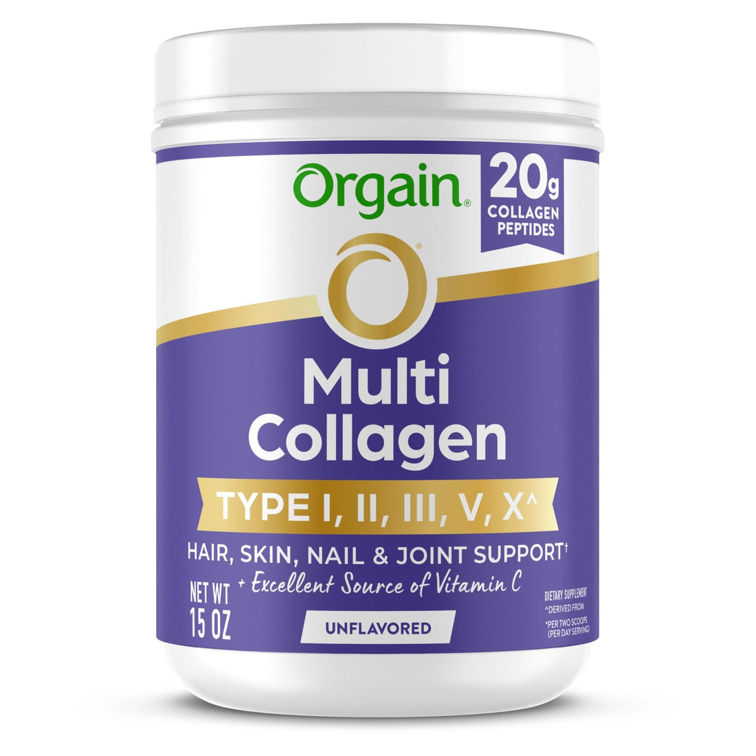 Orgain Hydrolyzed Multi Collagen Powder for Women & Men, 20g Collagen, Supports Hair, Skin, Nail & Joint Health, Type I, II, III, V, X, Vitamin C & Amino Acids, - OzHealthStandard