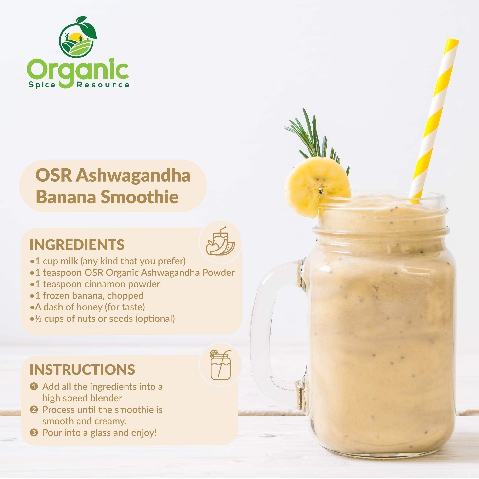 Organic Ashwagandha Root Powder - 1.10 lbs (17.64 oz) | Resealable Kraft Bag,Non-GMO, Indian Ginseng, Withania Somnifera -100% Raw from India, by SHOPOSR - OzHealthStandard