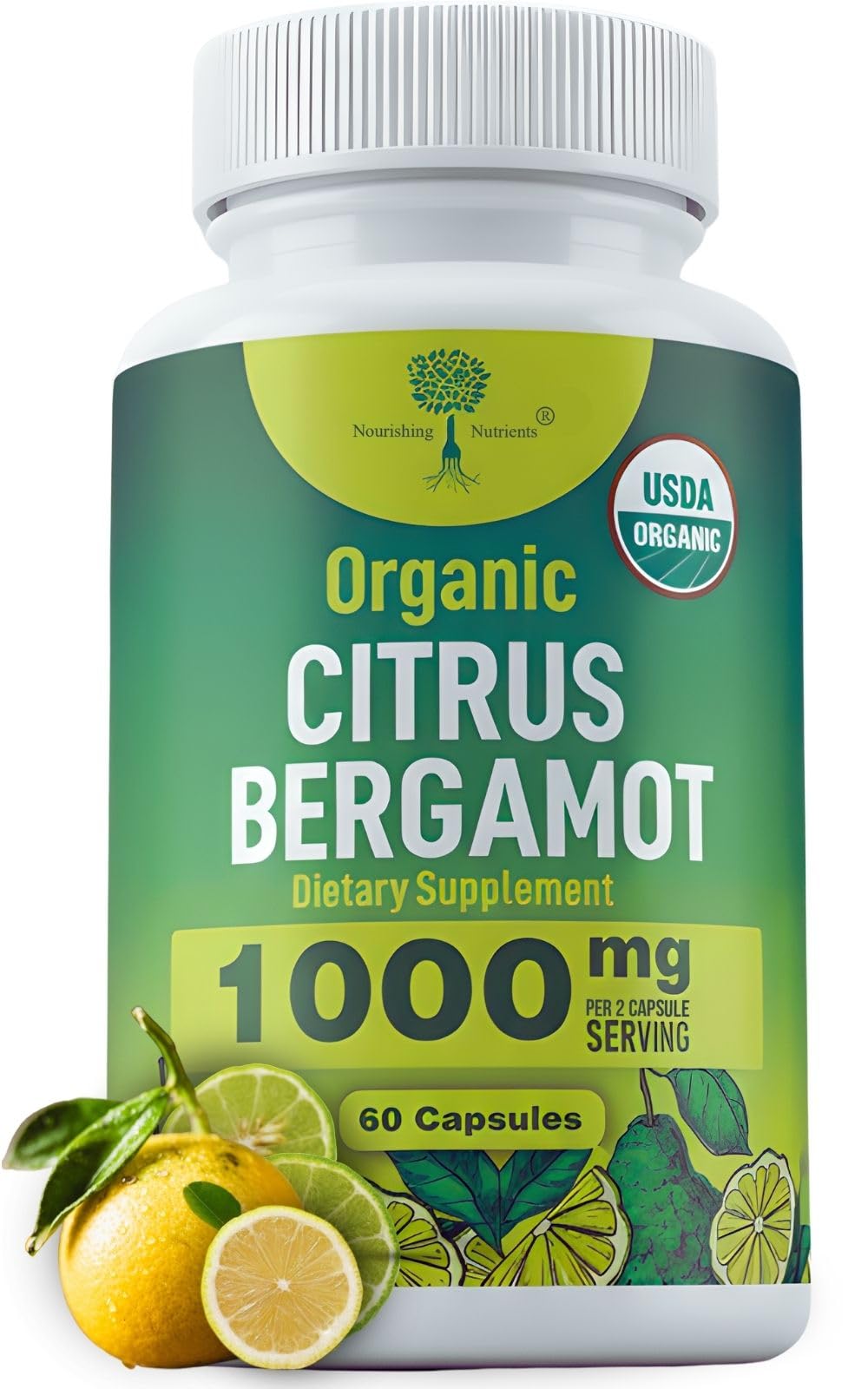 Organic Citrus Bergamot Supplement - Only USDA, Cardiologist Formulated with 200+ Scientific Studies -1000mg - Patented Extract, Heart, Cholesterol, - OzHealthStandard