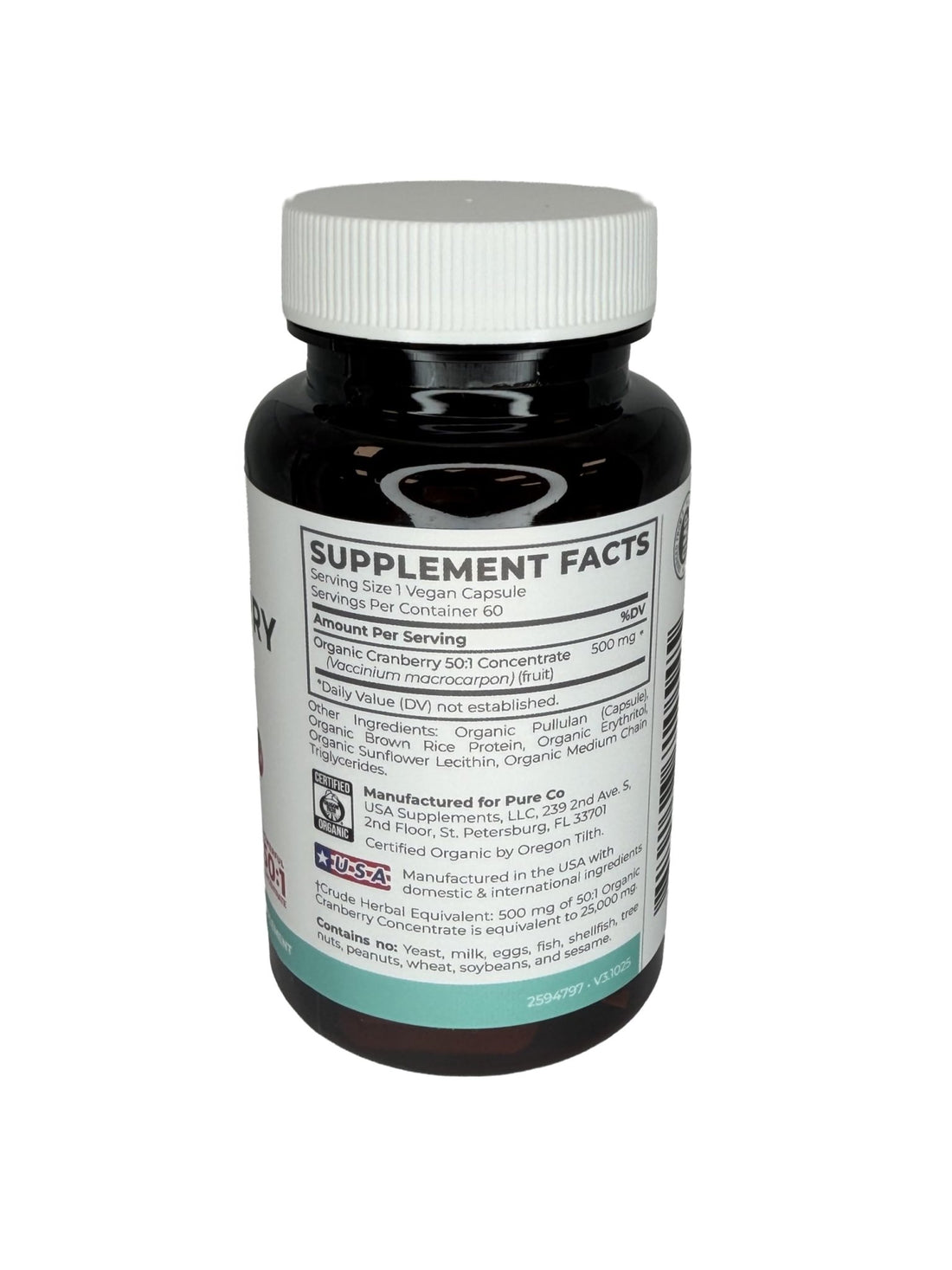 Organic Cranberry Pills - Vegan Supplement for Urinary Tract Health & Kidney Cleanse - Cranberry Pills for Women 500mg 50:1 Cranberry Concentrate Per Serving - OzHealthStandard