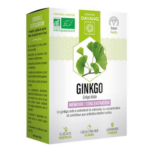 Organic Ginkgo biloba bio 15 capsules - DAYANG - OzHealthStandard