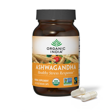 ORGANIC INDIA Ashwagandha Capsules - Organic Ashwagandha Supplement - Vegan Ashwagandha Root, Gluten-Free, Kosher, Non-GMO, Supports Stress Relief, Energy, and Sleep - 60 Capsules - OzHealthStandard