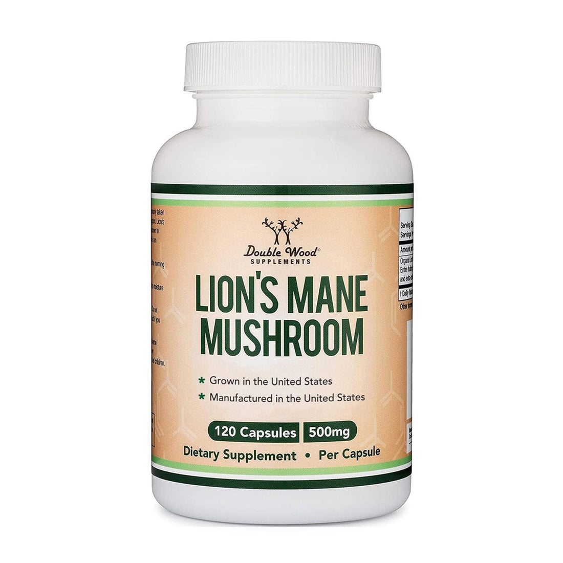 Organic Lions Mane Mushroom Capsules (120 Count), for Focus Support and Immune Health, Third Party Tested and Grown in The USA - by Double Wood - OzHealthStandard