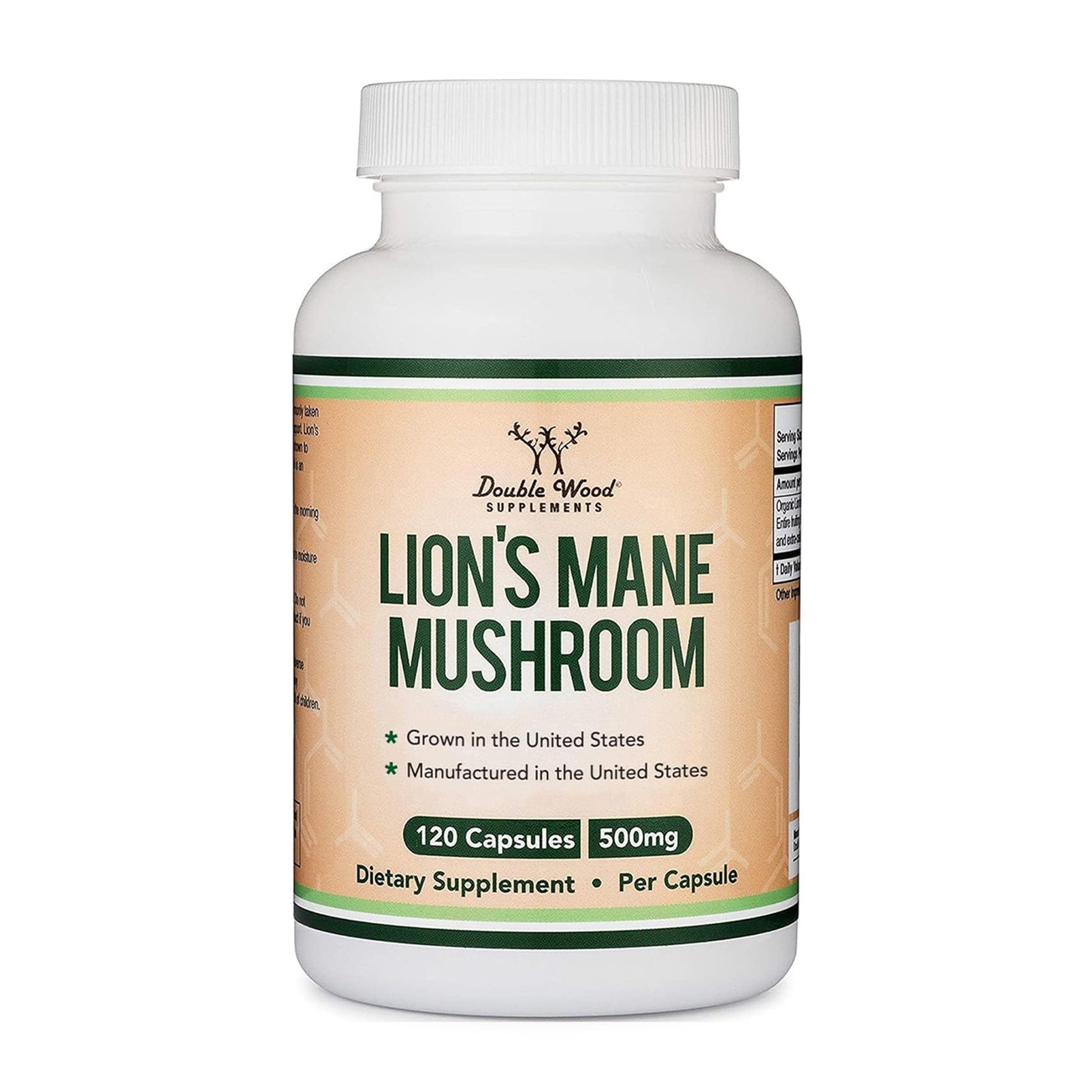 Organic Lions Mane Mushroom Capsules (120 Count), for Focus Support and Immune Health, Third Party Tested and Grown in The USA - by Double Wood - OzHealthStandard
