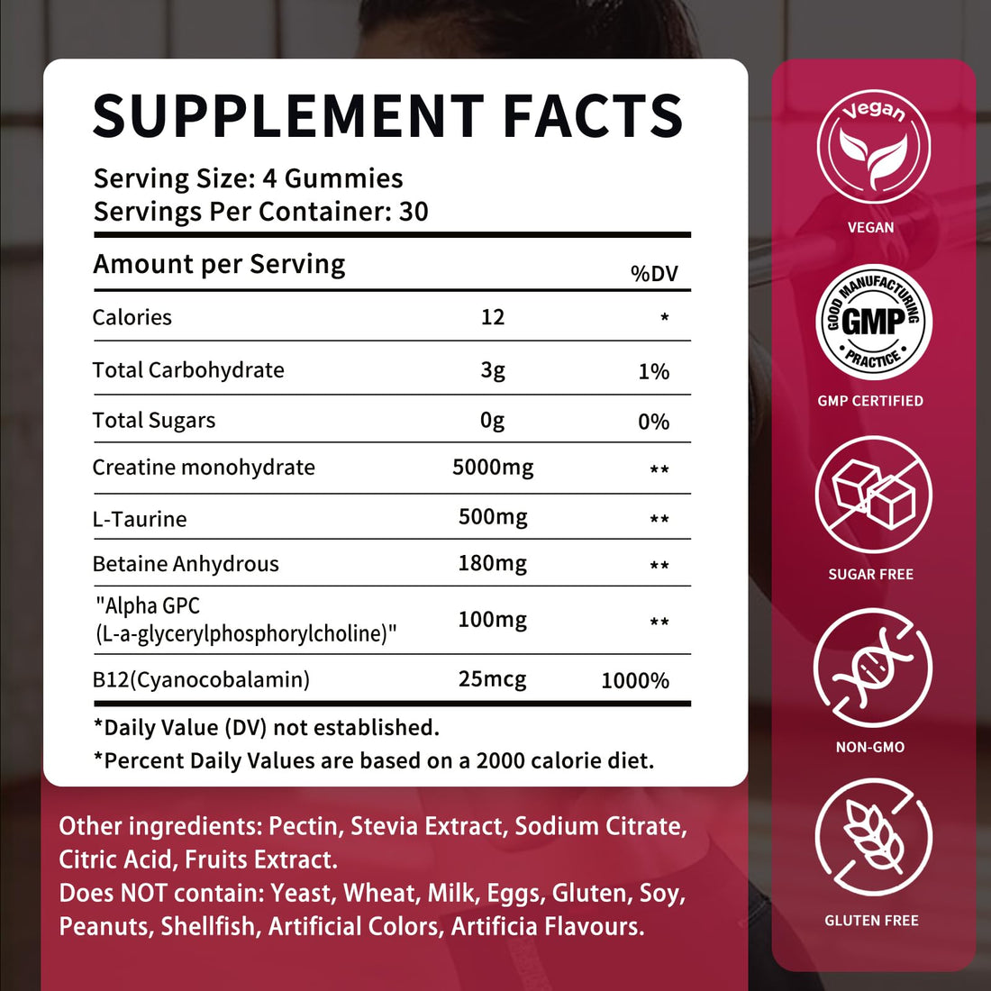 OUYIYUA Creatine Monohydrate Gummies 5000mg for Men & Women - Sugar Free Pre-Workout Supplement, Chewables for Muscle Strength, Muscle Builder - OzHealthStandard