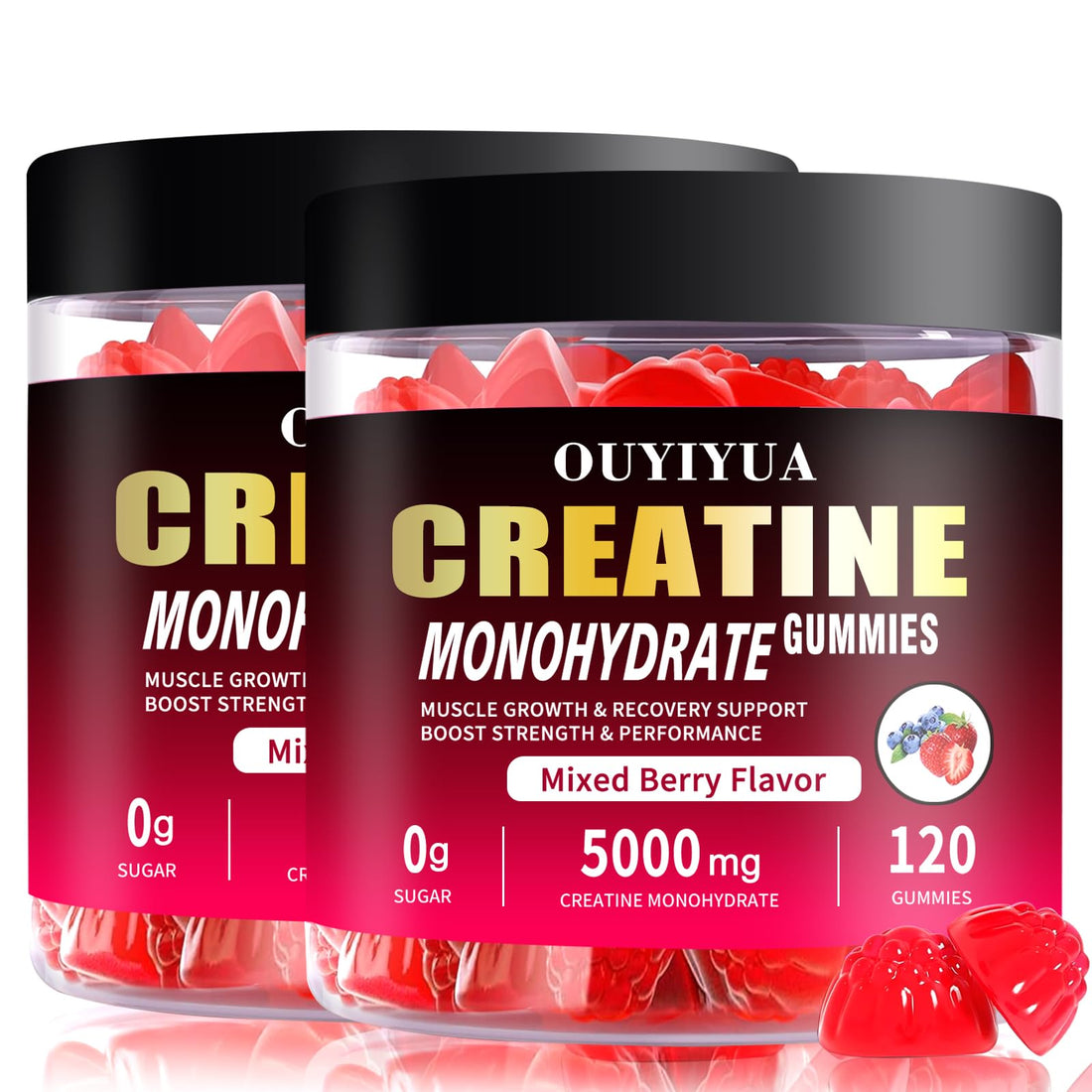 OUYIYUA Creatine Monohydrate Gummies 5000mg for Men & Women - Sugar Free Pre-Workout Supplement, Chewables for Muscle Strength, Muscle Builder, Energy Boost, - OzHealthStandard
