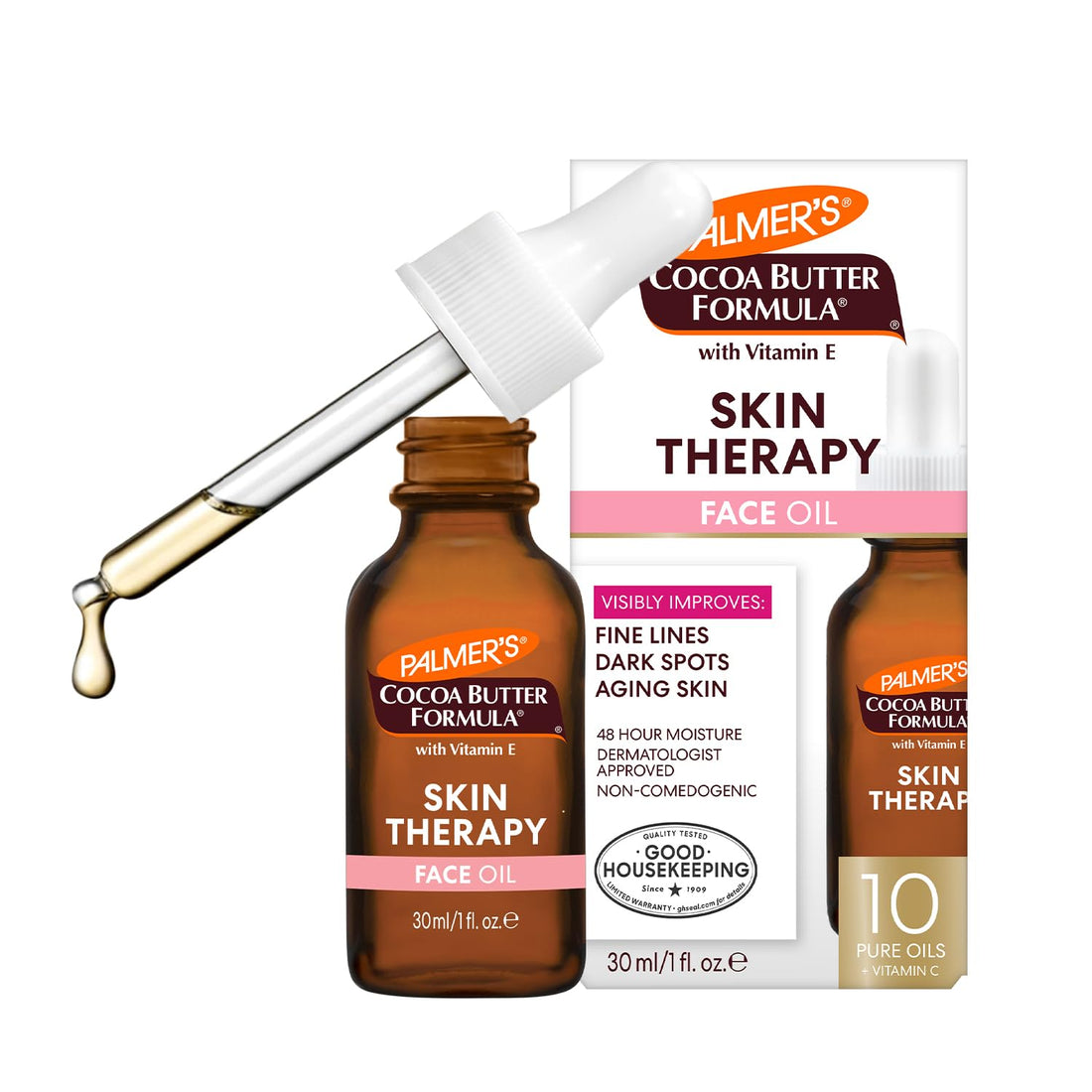Palmer's Cocoa Butter Formula Moisturizing Skin Therapy Oil for Face with Vitamin E, C & 10 Pure Facial Oils Blend - OzHealthStandard
