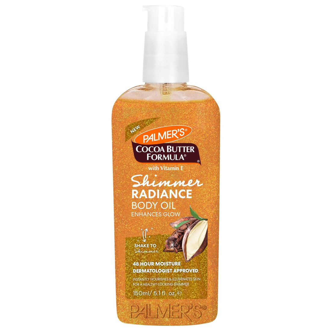 Palmer's Cocoa Butter Formula Shimmer Body Oil with Vitamin E, 5.1 Fl Oz, Radiance Body Oil for Glowing Skin - OzHealthStandard