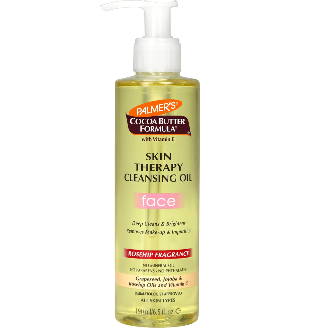 Palmer's Cocoa Butter Formula Skin Therapy Cleansing Oil, Gentle Makeup Remover with Rosehip Oil and Vitamin C, 6.5 Ounce - OzHealthStandard