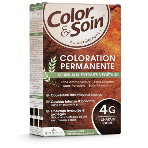 Permanent hair dye 4G golden chestnut Color&Soin LES 3 CHENES - OzHealthStandard
