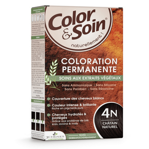 Permanent hair dye 4N natural chestnut Color&Soin LES 3 CHENES - OzHealthStandard