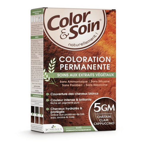 Permanent hair dye 5GM cappuccino light chestnut Color&Soin LES 3 CHENES - OzHealthStandard