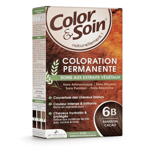 Permanent hair dye 6B cocoa brown Color&Soin LES 3 CHENES - OzHealthStandard