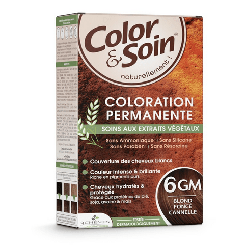 Permanent hair dye 6GM cinnamon dark blond Color&Soin LES 3 CHENES - OzHealthStandard