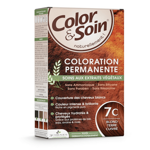 Permanent hair dye 7C terracotta blond Color&Soin LES 3 CHENES - OzHealthStandard