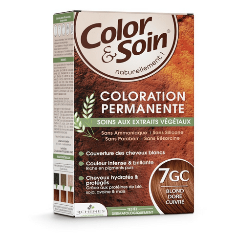 Permanent hair dye 7GC golden copper blond Color&Soin LES 3 CHENES - OzHealthStandard