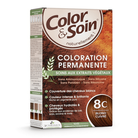 Permanent hair dye 8C copper blond Color&Soin LES 3 CHENES - OzHealthStandard