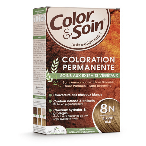 Permanent hair dye 8N flour blond Color&Soin LES 3 CHENES - OzHealthStandard