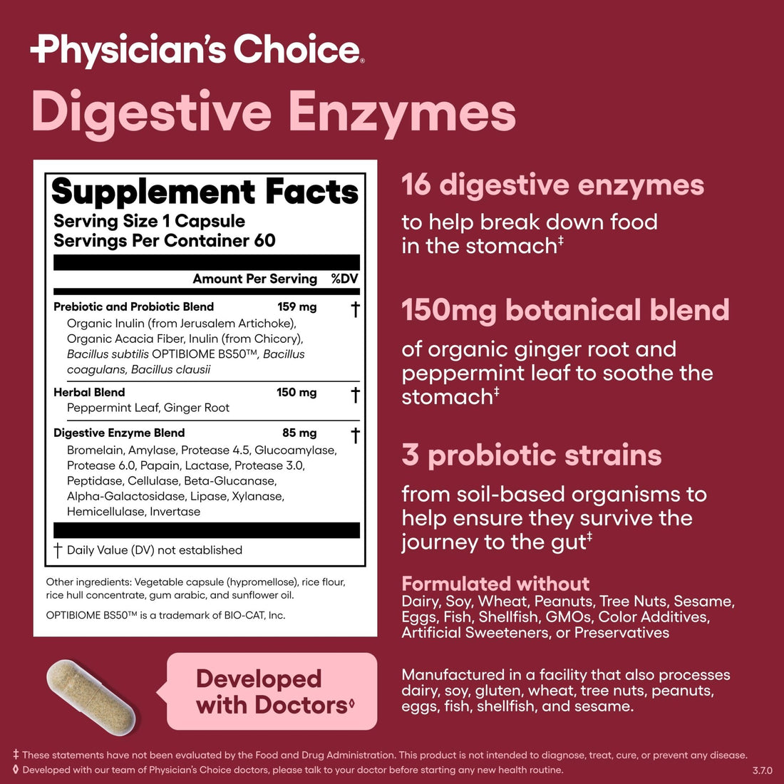 Physician's CHOICE Digestive Enzymes for Bloating & Digestion - 16 Enzymes with Organic Prebiotics & Probiotics for Gut - OzHealthStandard