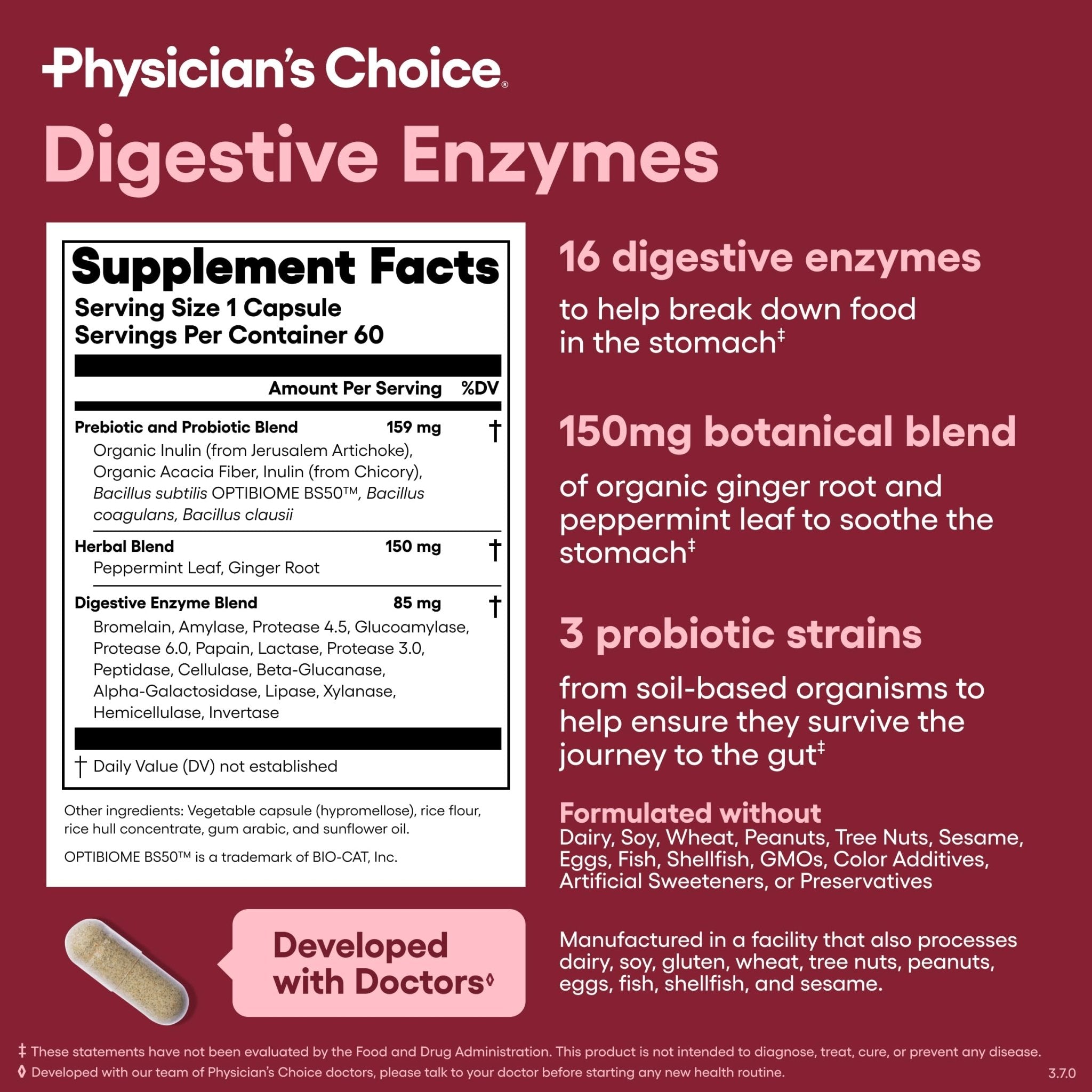 Physician's CHOICE Digestive Enzymes for Bloating & Digestion - 16 Enzymes with Organic Prebiotics & Probiotics for Gut - OzHealthStandard