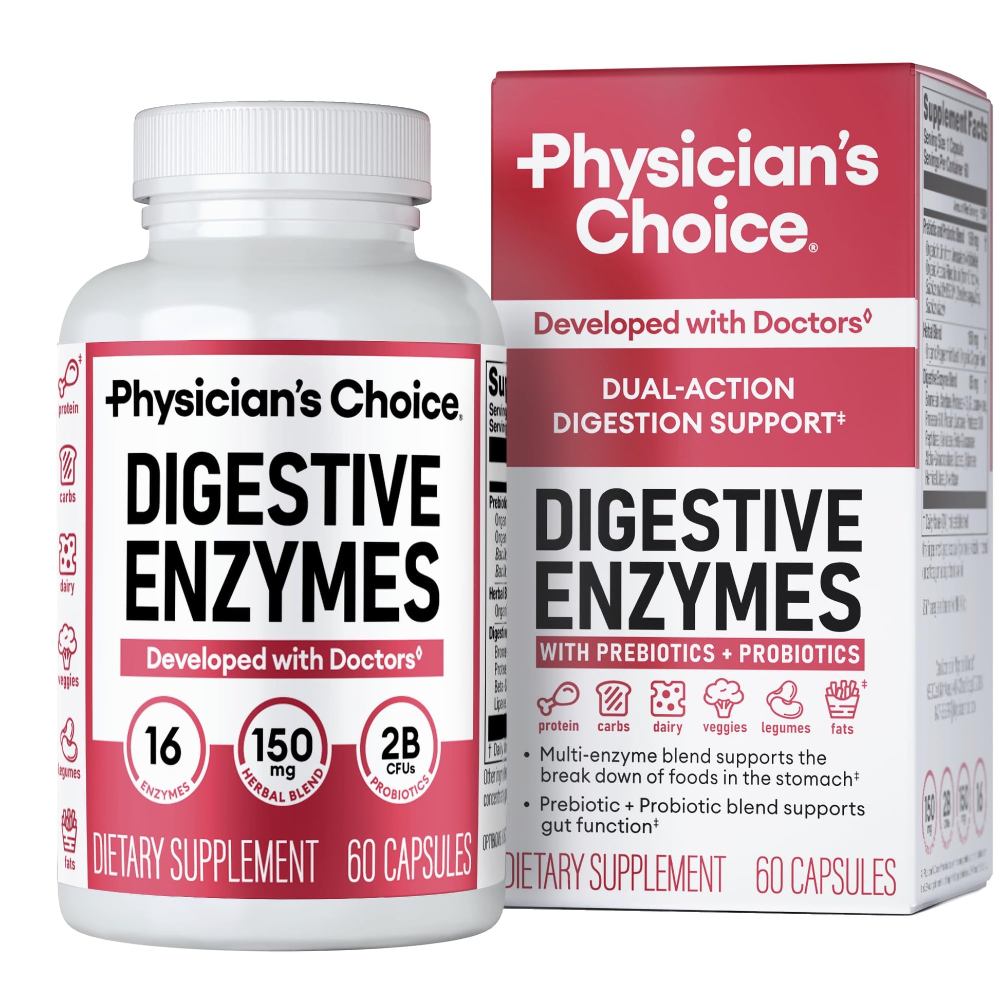 Physician's CHOICE Digestive Enzymes for Bloating & Digestion - 16 Enzymes with Organic Prebiotics & Probiotics for Gut - OzHealthStandard