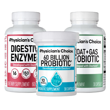 Physician's CHOICE Gut Guardian Bundle: Advanced Bloating & Digestion Support with 60 Billion Probiotic, Digestive Enzymes & Bloat + Gas Probiotic - Daily Gut Health Support for Women and Men - OzHealthStandard