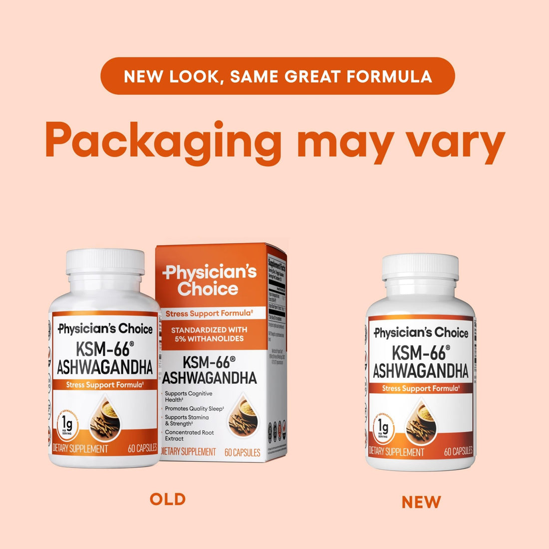Physician's CHOICE KSM-66 Ashwagandha Root Powder Extract 1,000mg - Organic - with Black Pepper for Maximum Absorption - 5% Withanolides - OzHealthStandard
