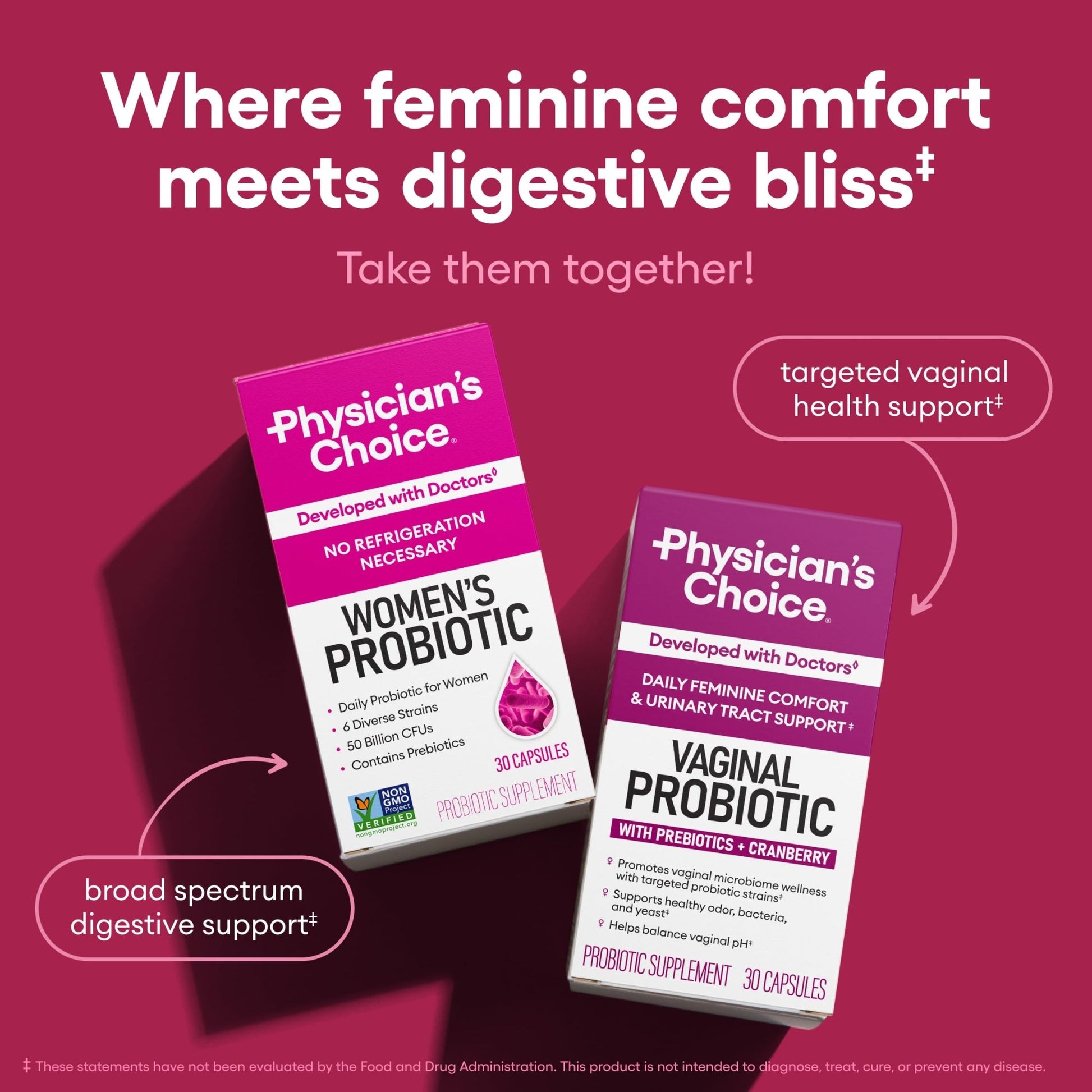Physician's CHOICE Probiotics for Women - PH Balance, Digestive, UT, & Feminine Health - 50 Billion CFU - 6 Unique Strains for Her - Organic Prebiotics - OzHealthStandard