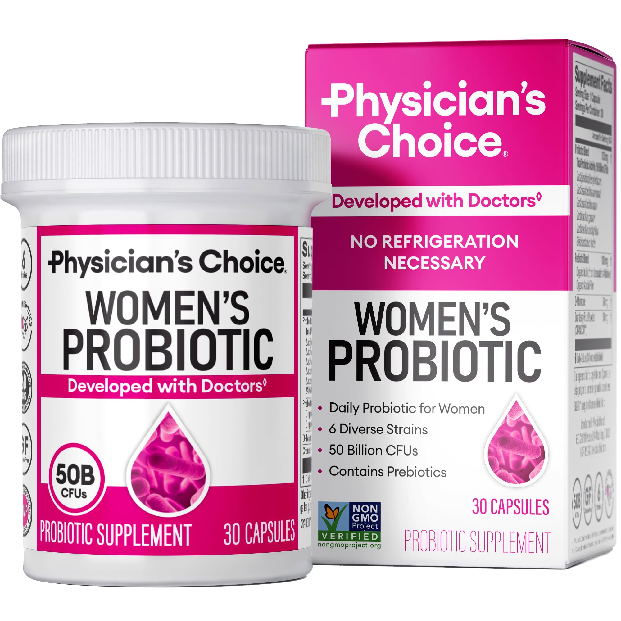 Physician's CHOICE Probiotics for Women - PH Balance, Digestive, UT, & Feminine Health - 50 Billion CFU - 6 Unique Strains for Her - Organic Prebiotics - OzHealthStandard