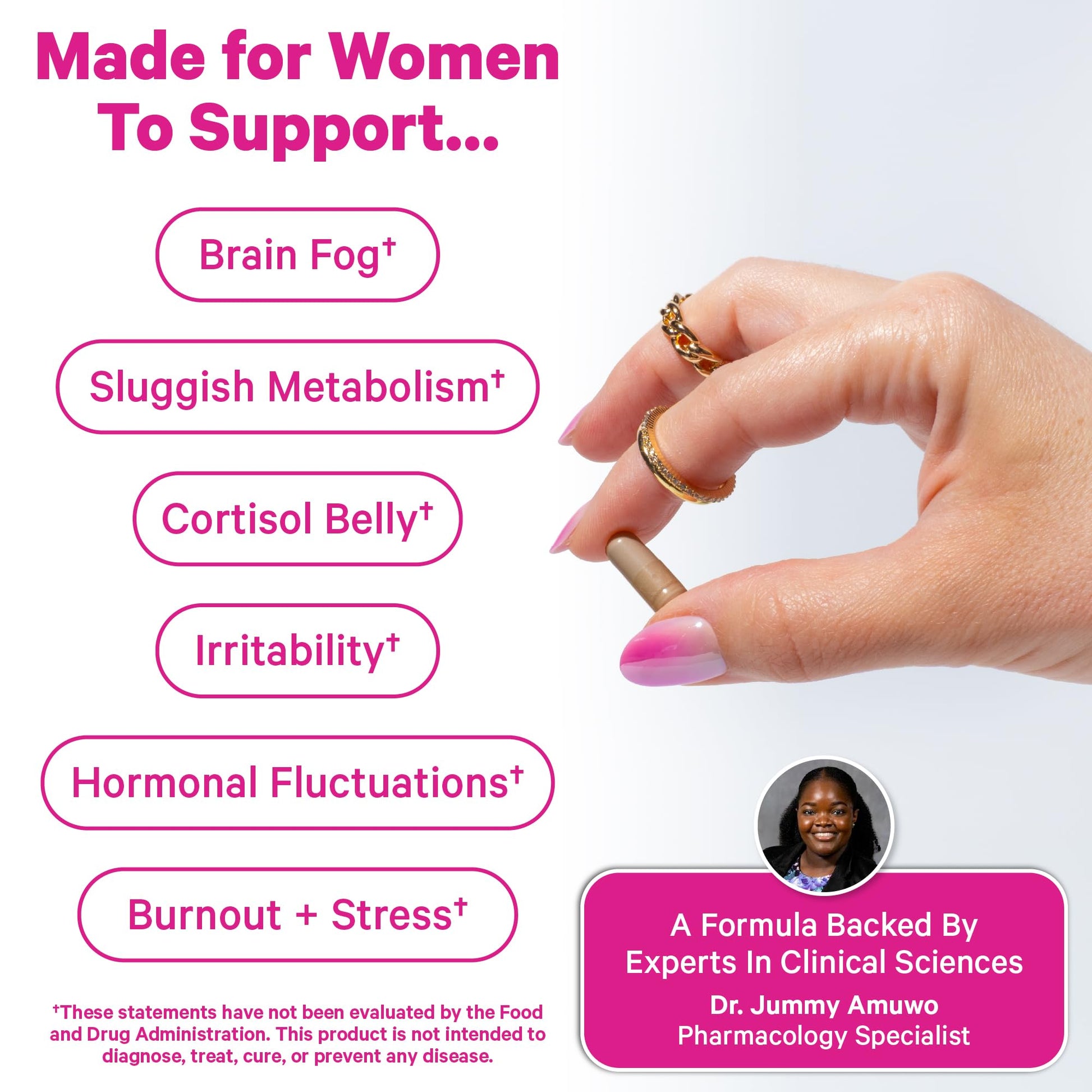 Pink Stork Cortisol Probiotic for Women – Mood and Adrenal Support Supplement – Ashwagandha, Lemon Balm, Chamomile, 25 Billion CFU – Gut Health, Energy, Focus – Lower Cortisol – 30 Capsules - OzHealthStandard