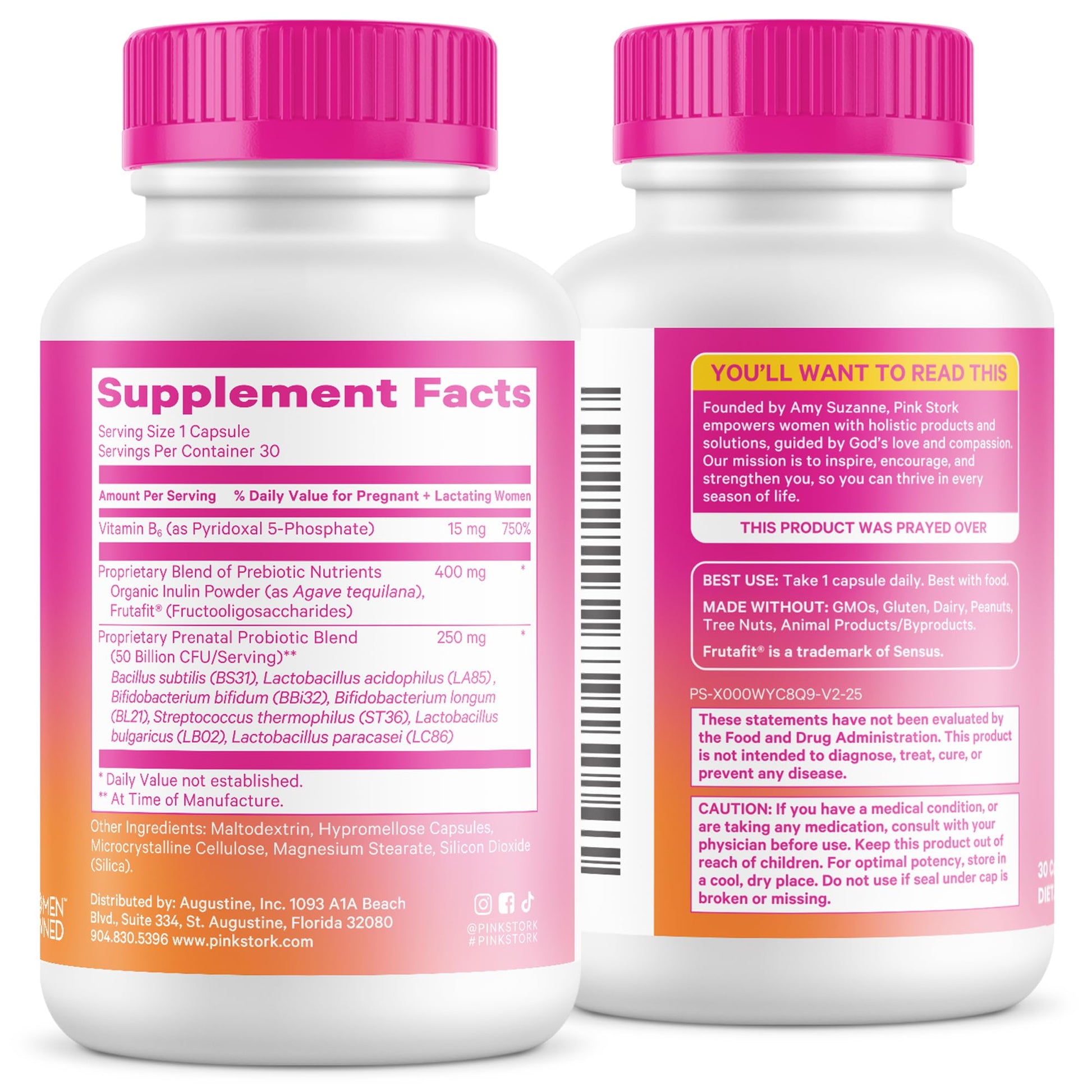 Pink Stork Prenatal Probiotic for Women with 50 Billion CFU | Vitamin B6 & Prebiotics | Pregnancy Probiotics for Morning Sickness | Digestive, Immune, & Gut Health | Vegan & Gluten-Free | 30 Capsules - OzHealthStandard