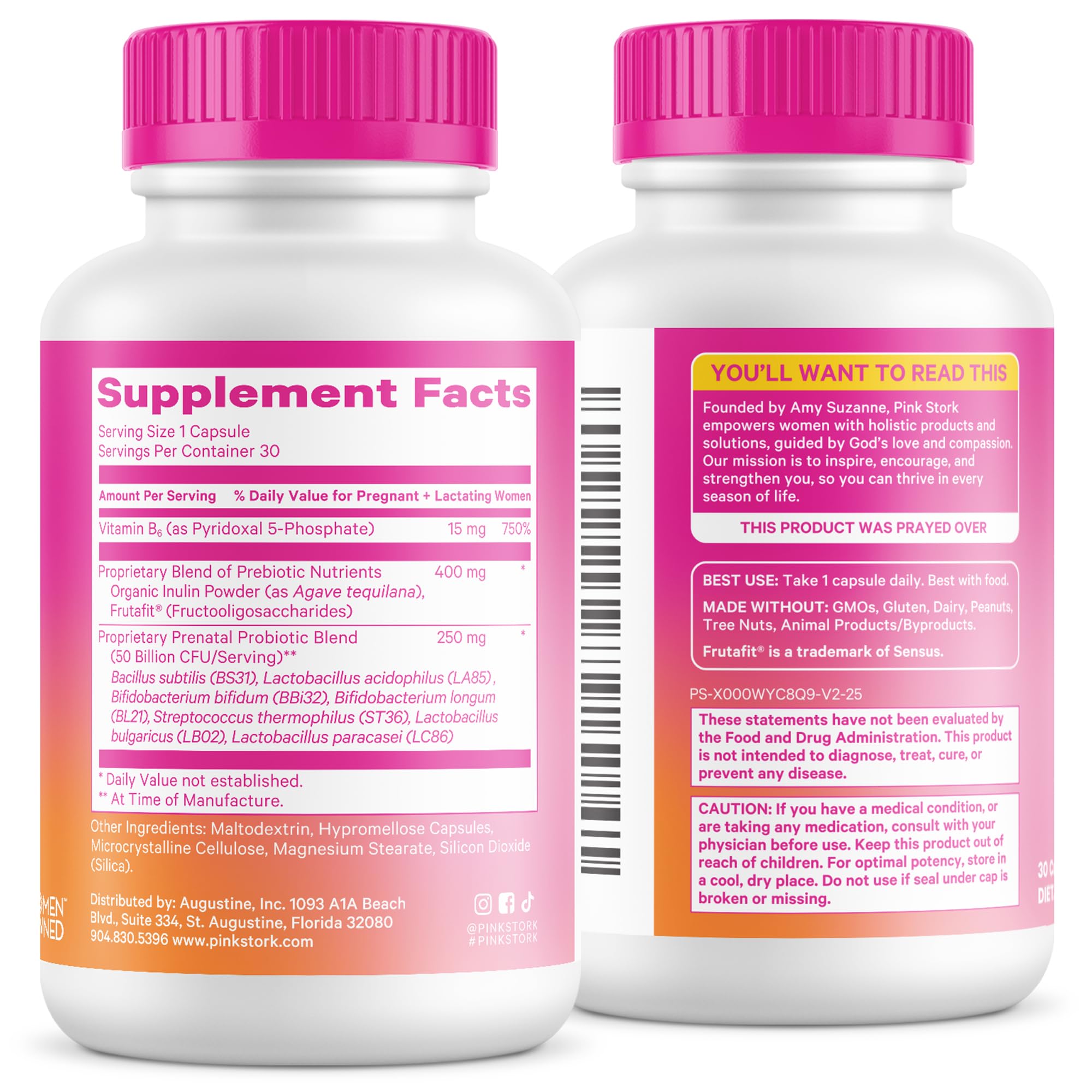 Pink Stork Prenatal Probiotic for Women with 50 Billion CFU | Vitamin B6 & Prebiotics | Pregnancy Probiotics for Morning Sickness | Digestive, Immune, & Gut Health | Vegan & Gluten-Free | 30 Capsules - OzHealthStandard