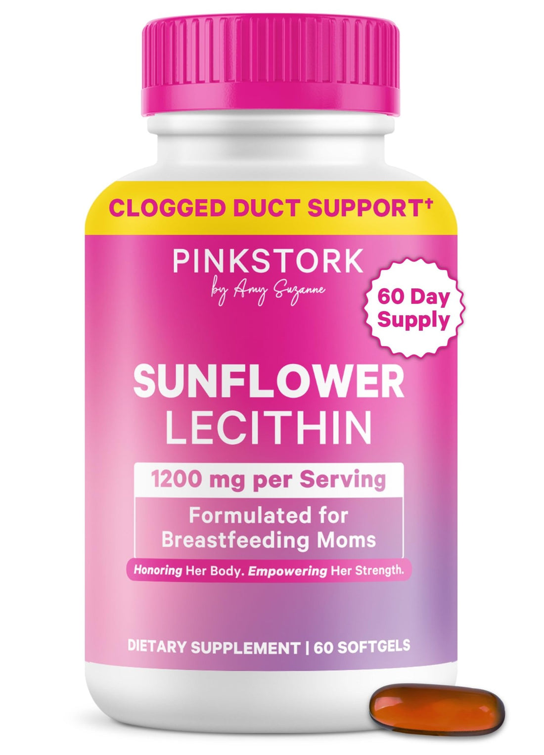 Pink Stork Sunflower Lecithin Supplement - 1200 mg for Clogged Milk Ducts - Breastfeeding Essentials for Postpartum Moms - OzHealthStandard