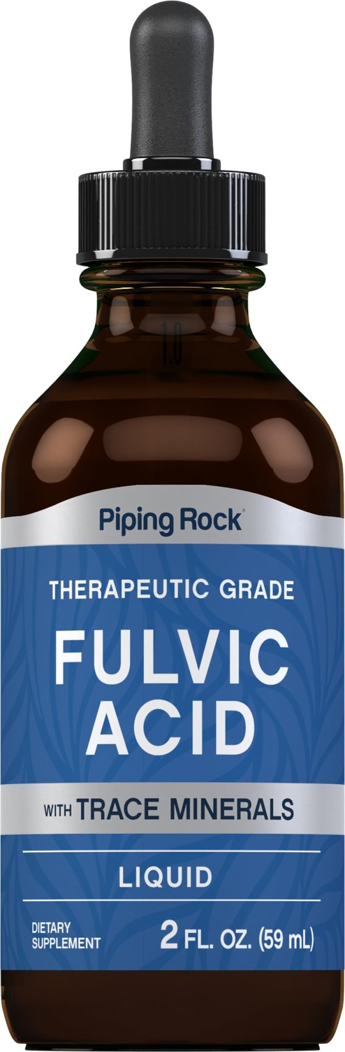 Piping Rock Liquid Fulvic Acid Drops | 2 fl oz | with Trace Minerals | Ionic Supplement | Vegetarian, Non-GMO & Gluten Free - OzHealthStandard