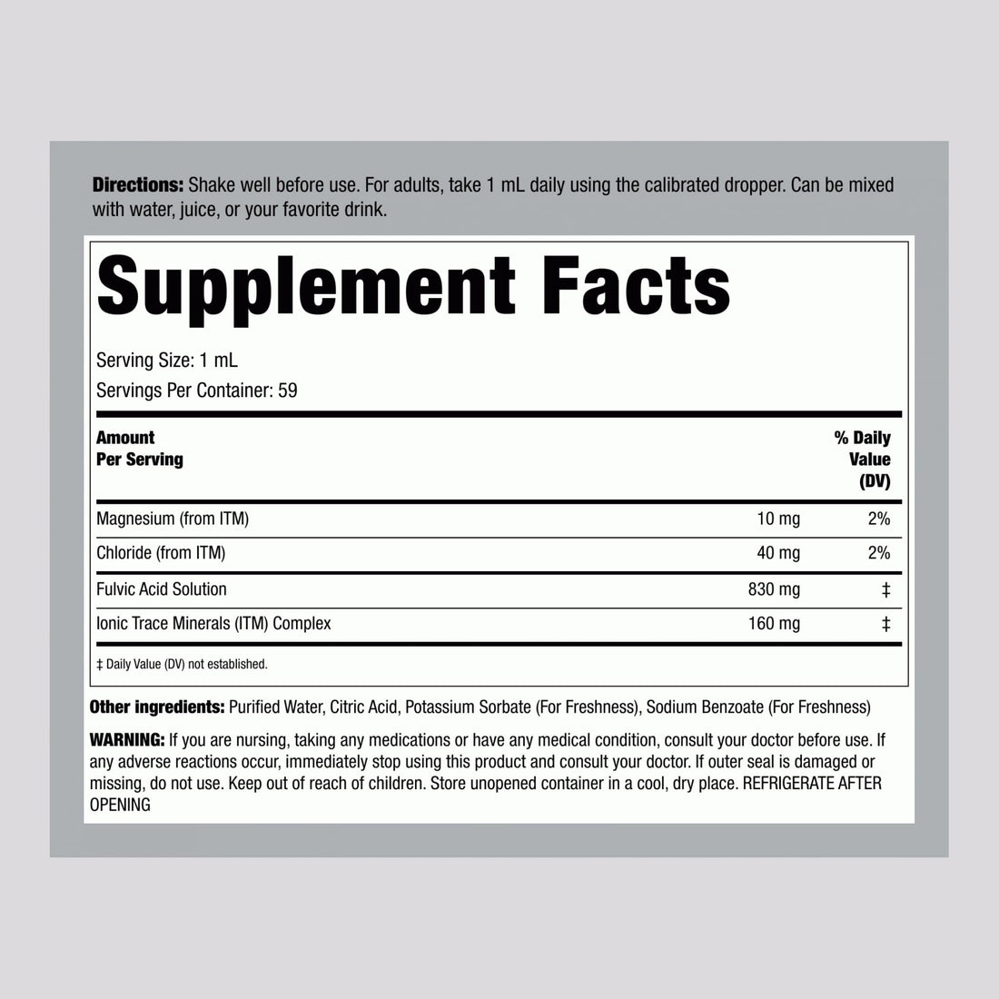 Piping Rock Liquid Fulvic Acid Drops | 2 fl oz | with Trace Minerals | Ionic Supplement | Vegetarian, Non-GMO & Gluten Free - OzHealthStandard
