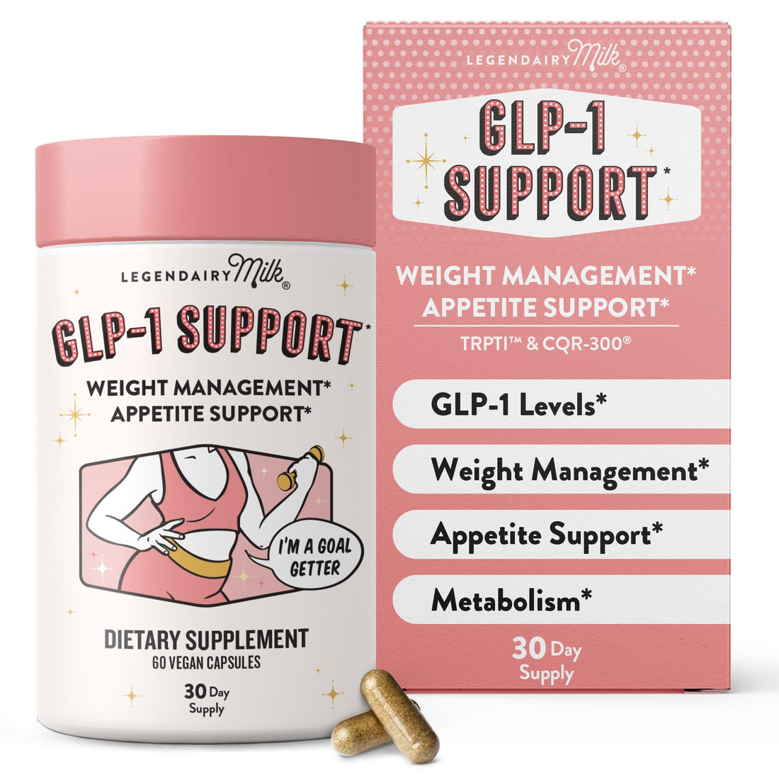Plus Supplement for Weight Management Appetite Control for Women w Trpti OEA, CQR-300 & Chromium, Supports Natural Fullness Signals & Hunger, Metabolism Support Supplement Legendairy Milk 1-Pack - OzHealthStandard