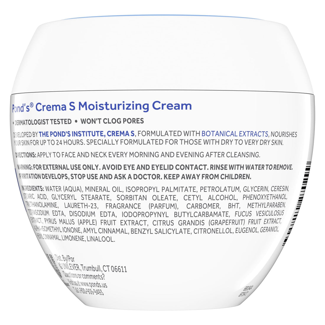 Pond's Nourishing Moisturizing Cream, Crema S, Fragrance Free, Ivory, 14.1 Oz - OzHealthStandard