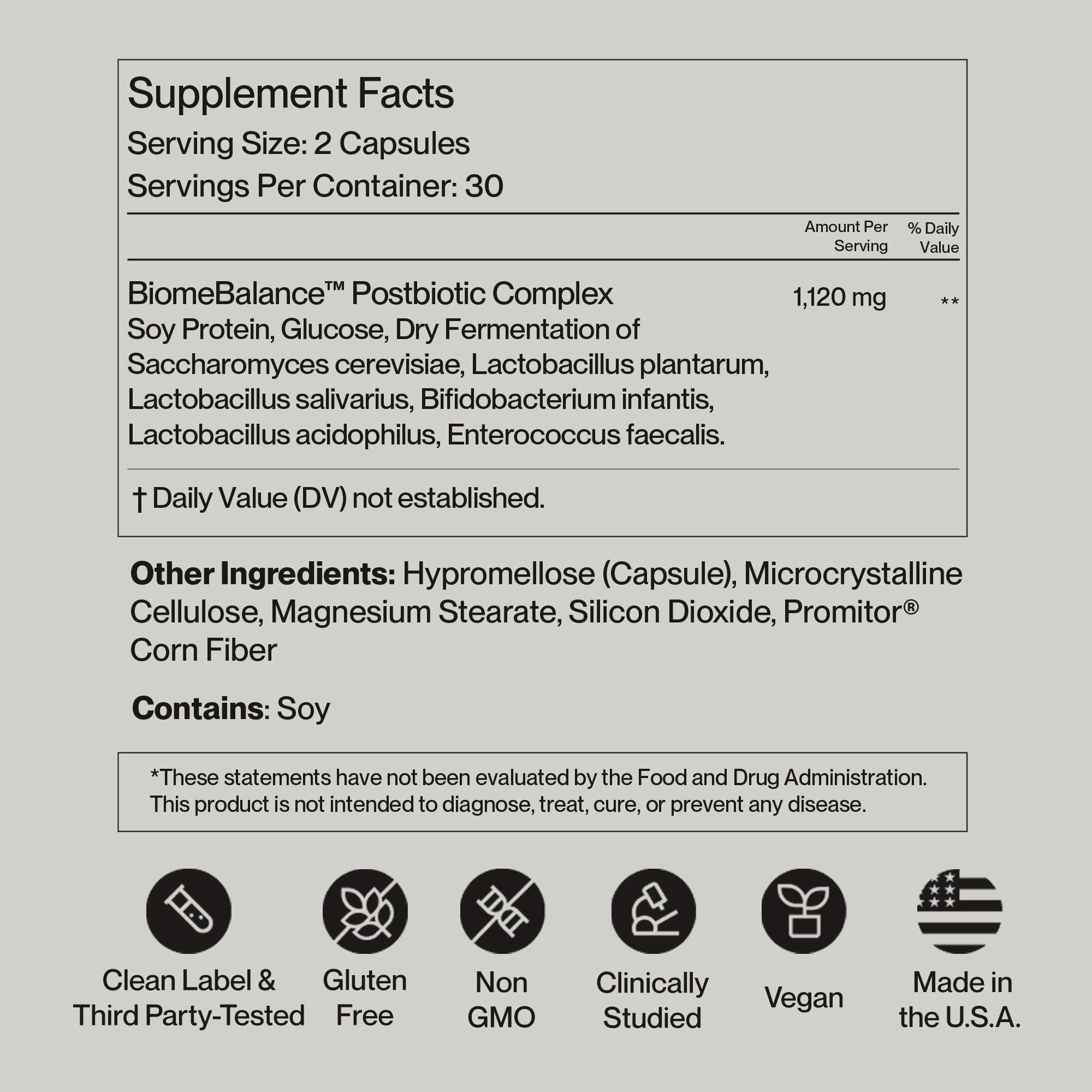Postbiotics Gut Health Supplement – Bloating Relief, Gut, Brain & Digestive Health - Microbiome & Immune Support with BiomeBalance™ - 1000x More Active Ingredients Than Pre & Probiotics – 60 Capsules - OzHealthStandard