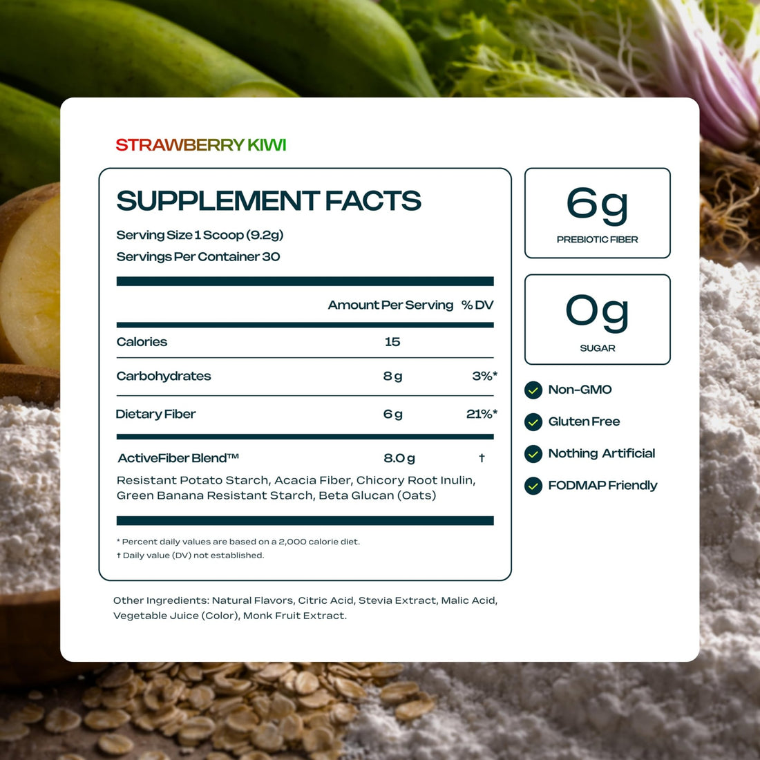 Prebiotic Fiber Supplement for Women & Men – 6g Prebiotic Fiber Powder – Daily Blend for Gut Health, Bloating, Regular Digestion & Energy – Soluble & Insoluble, - OzHealthStandard