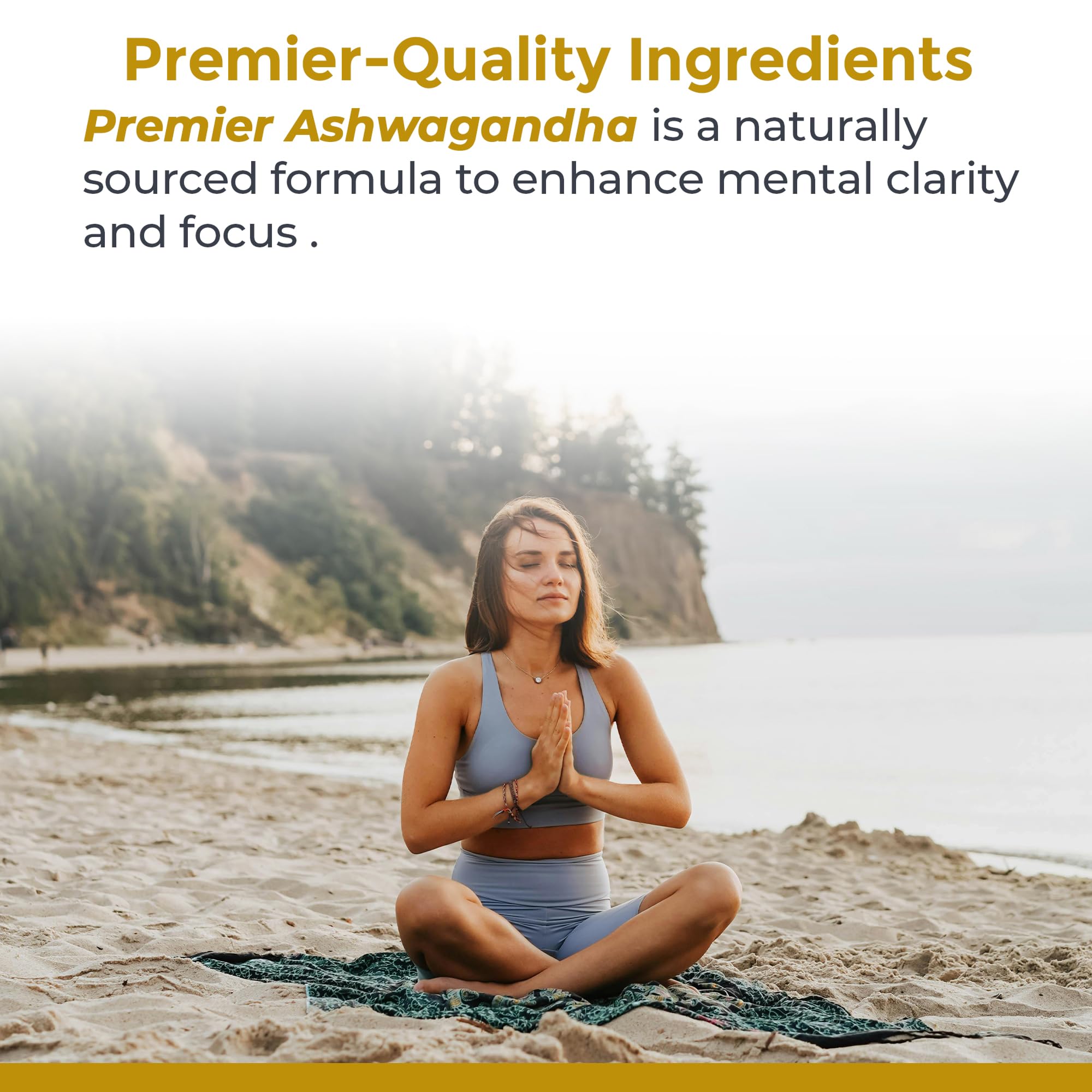 Premier Research Labs Premier Ashwagandha - Pure Supplement for Women & Men with Organic Ashwagandha Root, Herbal Pills for Stress & Sleep Support, Fermented for Absorption - 120 Plant-Based Capsules - OzHealthStandard