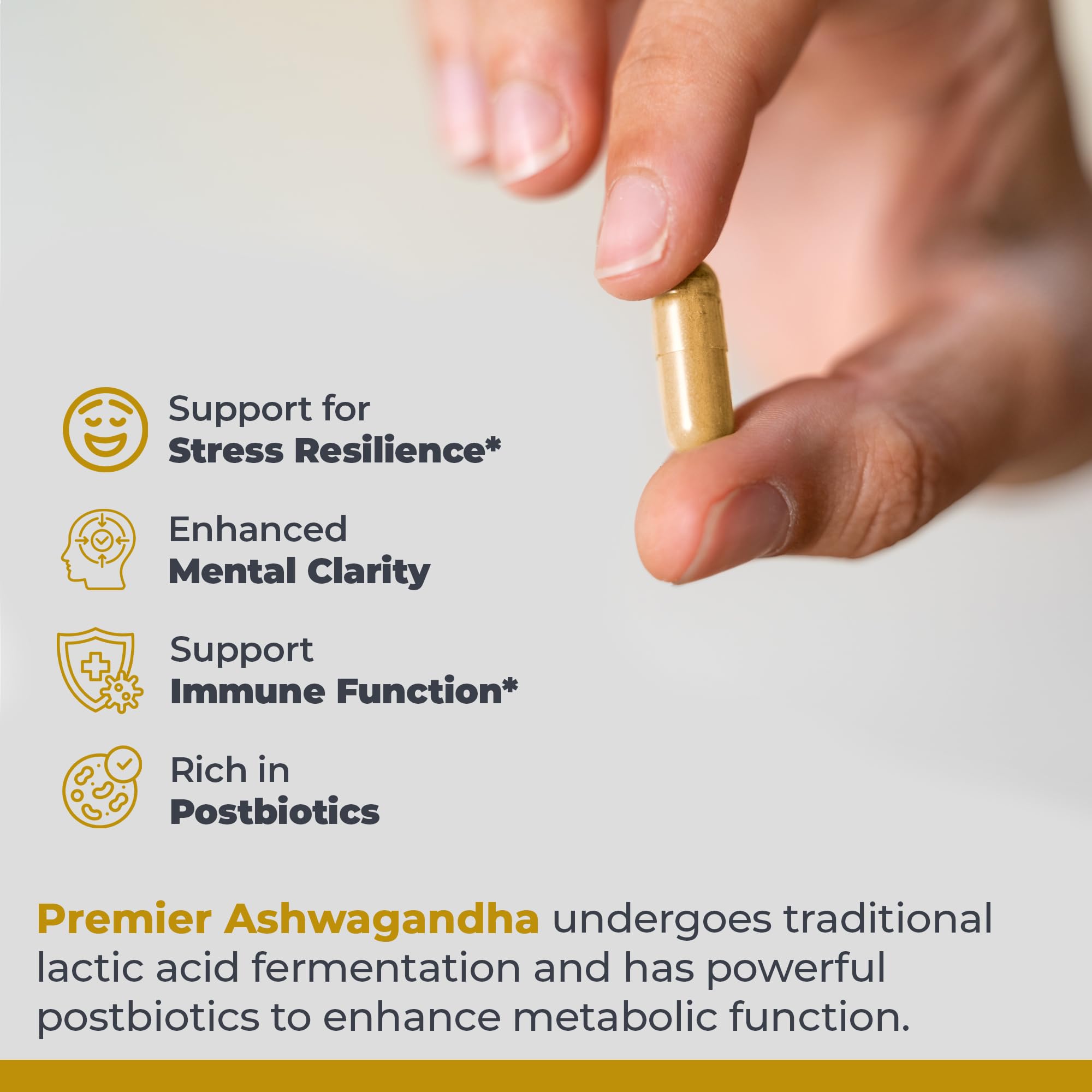 Premier Research Labs Premier Ashwagandha - Pure Supplement for Women & Men with Organic Ashwagandha Root, Herbal Pills for Stress & Sleep Support, Fermented for Absorption - 120 Plant-Based Capsules - OzHealthStandard